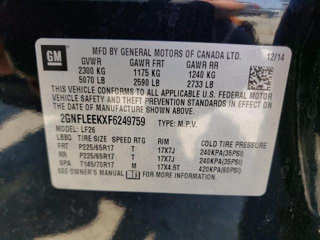 Photo 10 from auction – 2015 CHEVROLET EQUINOX LS with VIN 2GNFLEEKXF6249759