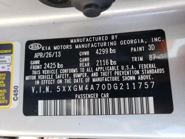 Photo 10 from auction – 2013 KIA OPTIMA LX with VIN 5XXGM4A70DG211757