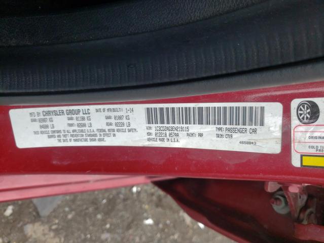 DODGE AVENGER SE 2014 with VIN 1C3CDZAG3EN219115 - Photo from auction