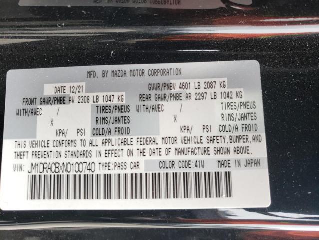 Photo 10 from auction – 2022 MAZDA MX-30 PREM with VIN JM1DRACBXN0100740
