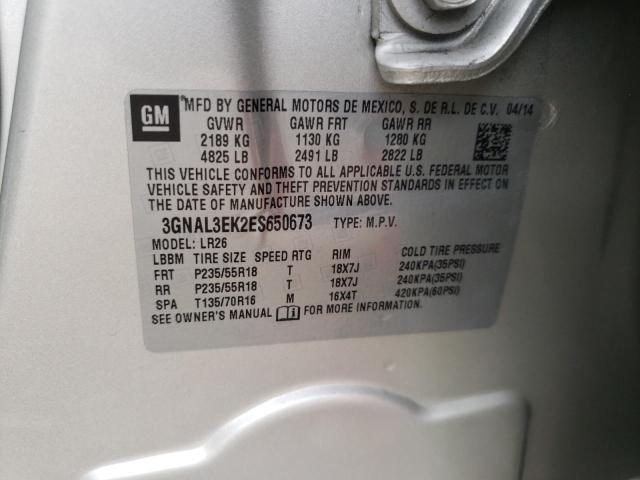 Photo 10 from auction – 2014 CHEVROLET CAPTIVA LT with VIN 3GNAL3EK2ES650673