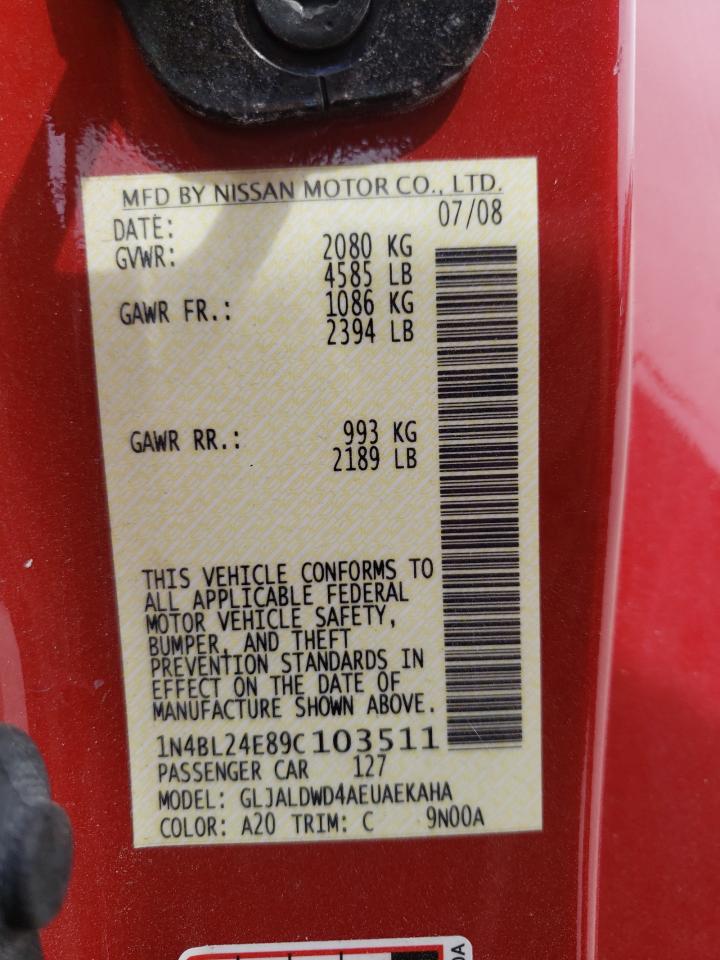 Photo 10 from auction – 2009 NISSAN ALTIMA 3.5 with VIN 1N4BL24E89C103511