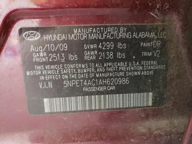 Photo 10 from auction – 2010 HYUNDAI SONATA GLS with VIN 5NPET4AC1AH620986