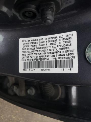 Photo 10 from auction – 2015 HONDA CIVIC LX with VIN 19XFB2F50FE087157
