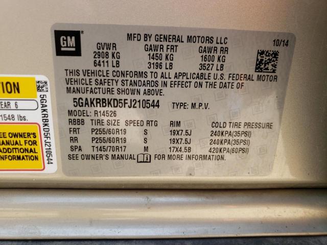 Photo 10 from auction – 2015 BUICK ENCLAVE with VIN 5GAKRBKD5FJ210544