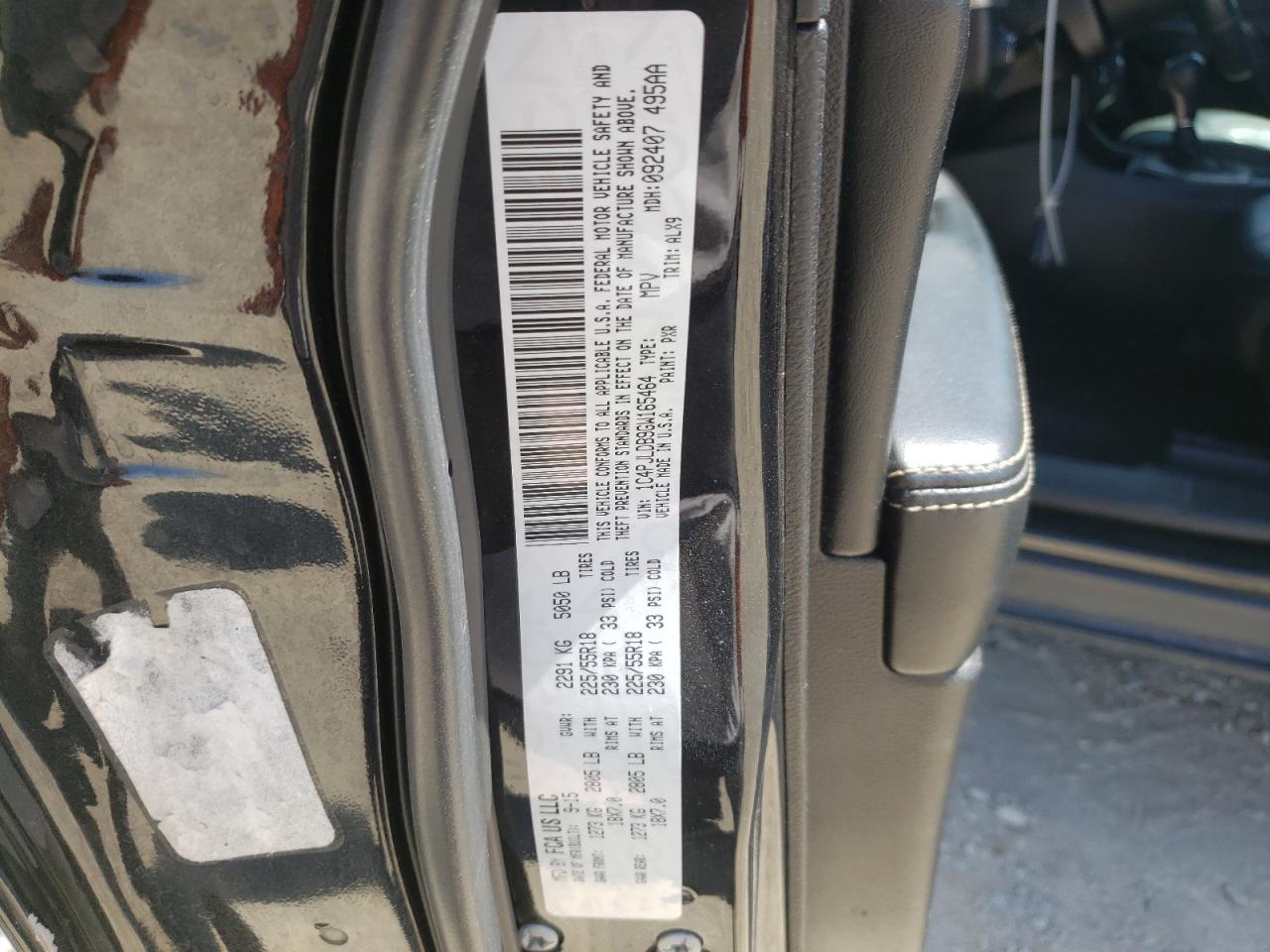 Photo 10 from auction – 2016 JEEP CHEROKEE L with VIN 1C4PJLDB9GW165464