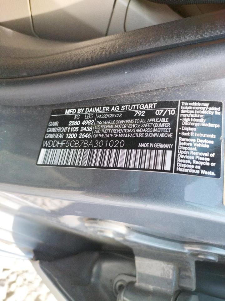 Photo 20 from auction – 2011 MERCEDES-BENZ E 350 with VIN WDDHF5GB7BA301020