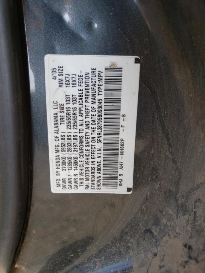 Photo 10 from auction – 2005 HONDA ODYSSEY EX with VIN 5FNRL38795B093045