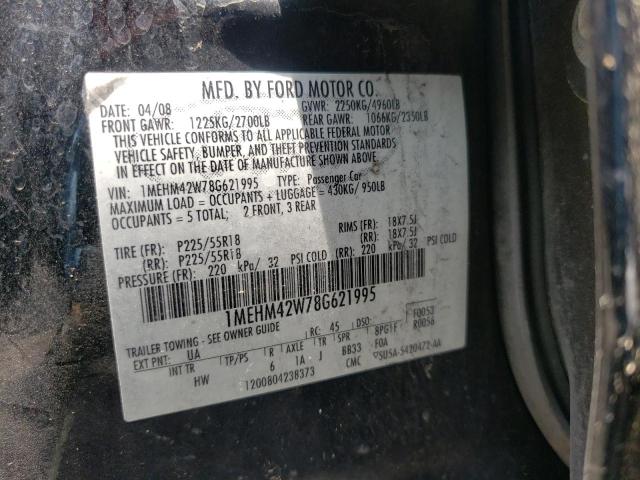Photo 10 from auction – 2008 MERCURY SABLE PREM with VIN 1MEHM42W78G621995