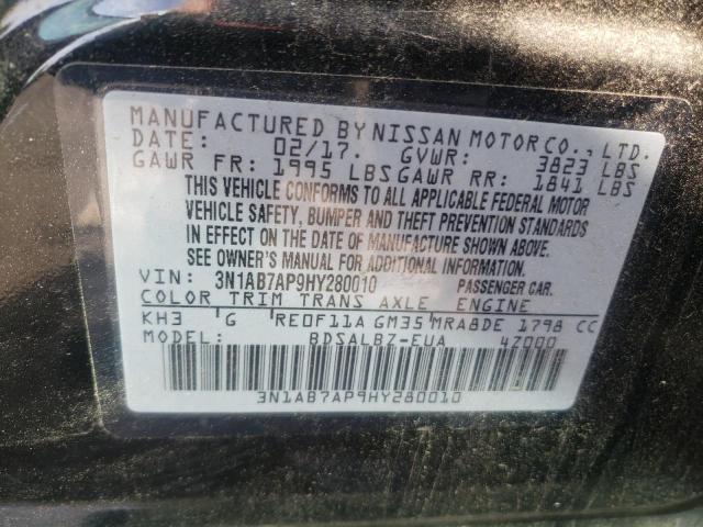 Photo 10 from auction – 2017 NISSAN SENTRA S with VIN 3N1AB7AP9HY280010