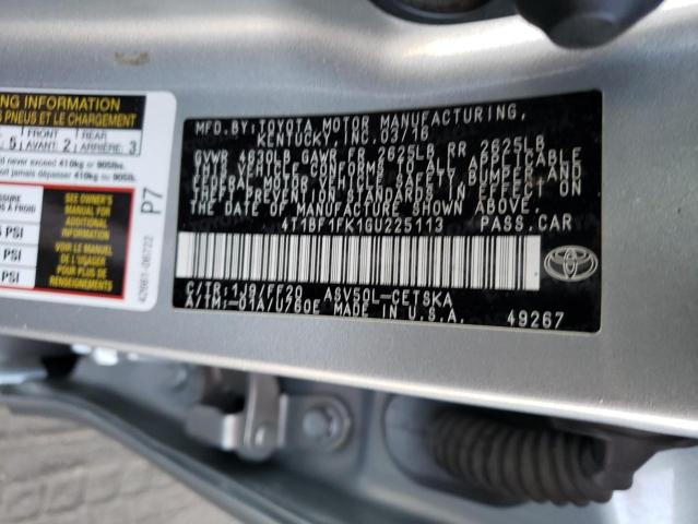 Photo 10 from auction – 2016 TOYOTA CAMRY LE with VIN 4T1BF1FK1GU225113