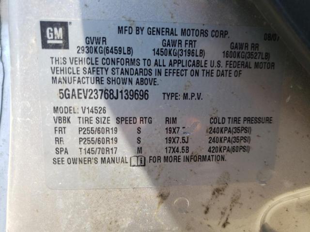 Photo 10 from auction – 2008 BUICK ENCLAVE CX with VIN 5GAEV23768J139696