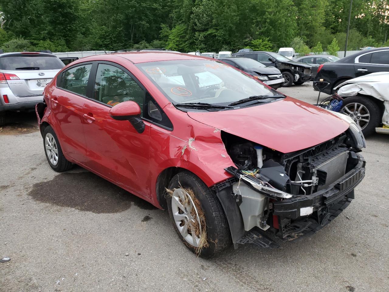 KIA RIO LX 2012 with VIN KNADM4A39C6054384 - Photo from auction