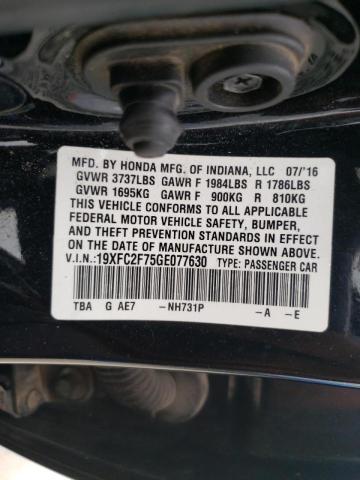 Photo 10 from auction – 2016 HONDA CIVIC EX with VIN 19XFC2F75GE077630