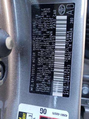 Photo 10 from auction – 2019 TOYOTA COROLLA L with VIN 2T1BURHE9KC197910
