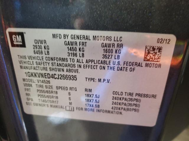 Photo 10 from auction – 2012 GMC ACADIA SLE with VIN 1GKKVNED4CJ266935
