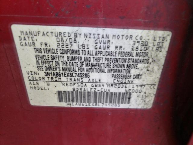 Photo 10 from auction – 2008 NISSAN SENTRA 2.0 with VIN 3N1AB61EX8L745285
