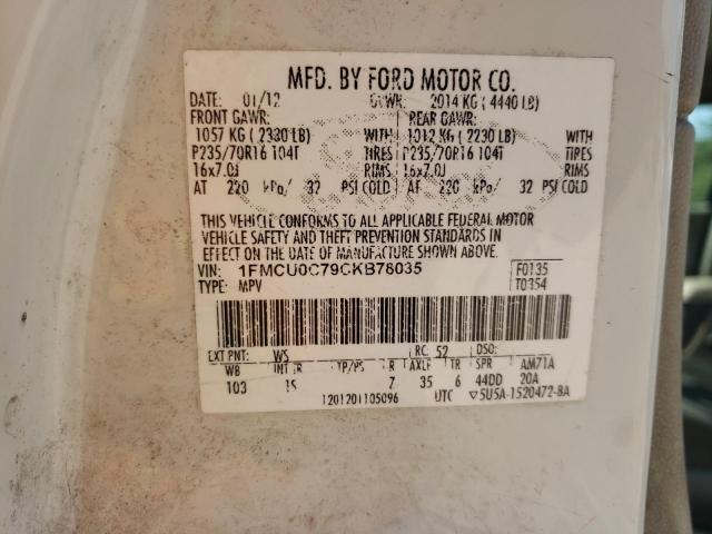 Photo 10 from auction – 2012 FORD ESCAPE XLS with VIN 1FMCU0C79CKB78035