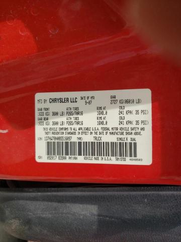 Photo 10 from auction – 2008 DODGE DAKOTA TRX with VIN 1D7HW78N08S516097