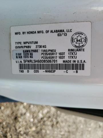 Photo 10 from auction – 2013 HONDA ODYSSEY EX with VIN 5FNRL5H60DB506701