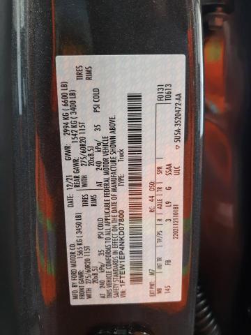 Photo 10 from auction – 2022 FORD F150 SUPER with VIN 1FTEW1EP4NKD07800