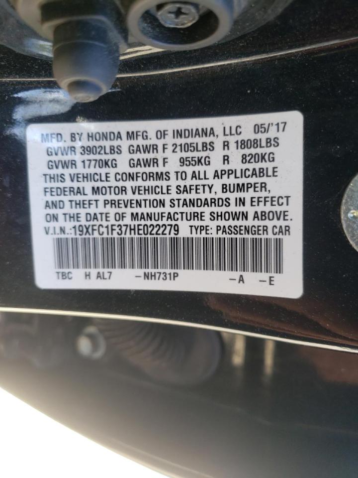 Photo 20 from auction – 2017 HONDA CIVIC EX with VIN 19XFC1F37HE022279
