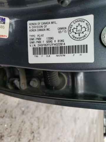 Photo 10 from auction – 2015 HONDA CIVIC LX with VIN 2HGFB2F57FH022814