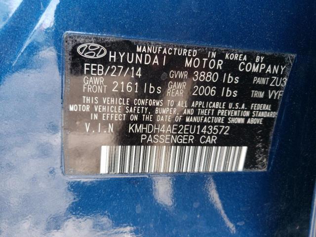 Photo 10 from auction – 2014 HYUNDAI ELANTRA SE with VIN KMHDH4AE2EU143572