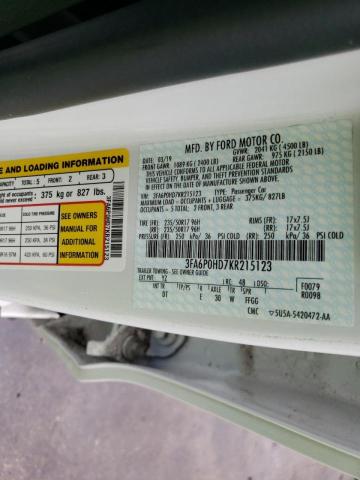 Photo 10 from auction – 2019 FORD FUSION SE with VIN 3FA6P0HD7KR215123