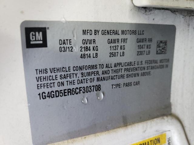 Photo 10 from auction – 2012 BUICK LACROSSE P with VIN 1G4GD5ER6CF303708