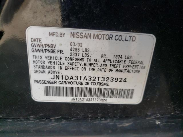 Photo 10 from auction – 2002 NISSAN MAXIMA with VIN JN1DA31A32T323924