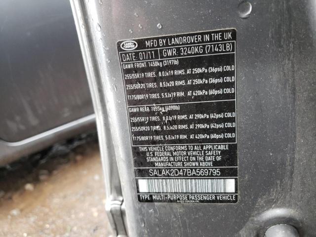 Photo 10 from auction – 2011 LAND ROVER LR4 HSE LU with VIN SALAK2D47BA569795