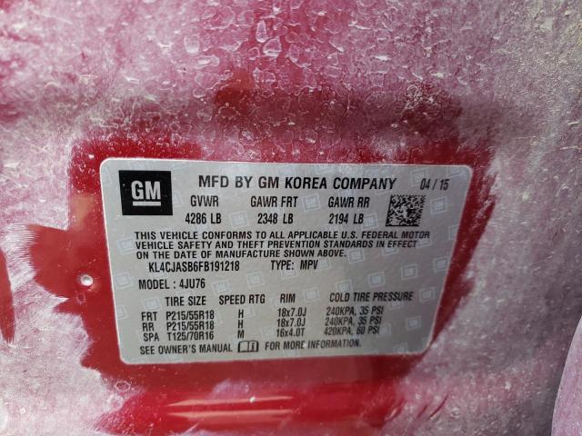 Photo 10 from auction – 2015 BUICK ENCORE with VIN KL4CJASB6FB191218