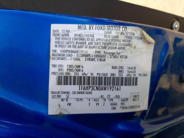 Photo 10 from auction – 2010 FORD FOCUS SE with VIN 1FAHP3CN0AW192161