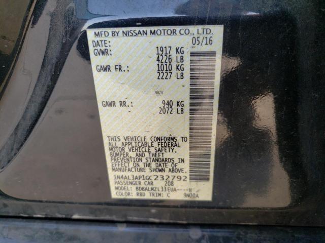 Photo 10 from auction – 2016 NISSAN ALTIMA 2.5 with VIN 1N4AL3AP1GC232792