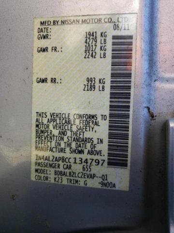 Photo 10 from auction – 2012 NISSAN ALTIMA BAS with VIN 1N4AL2AP8CC134797