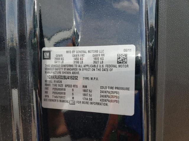 Photo 10 from auction – 2011 CHEVROLET TRAVERSE L with VIN 1GNKRJED2BJ416202