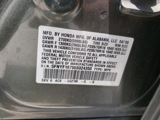 Photo 10 from auction – 2006 HONDA PILOT EX with VIN 5FNYF18796B024350