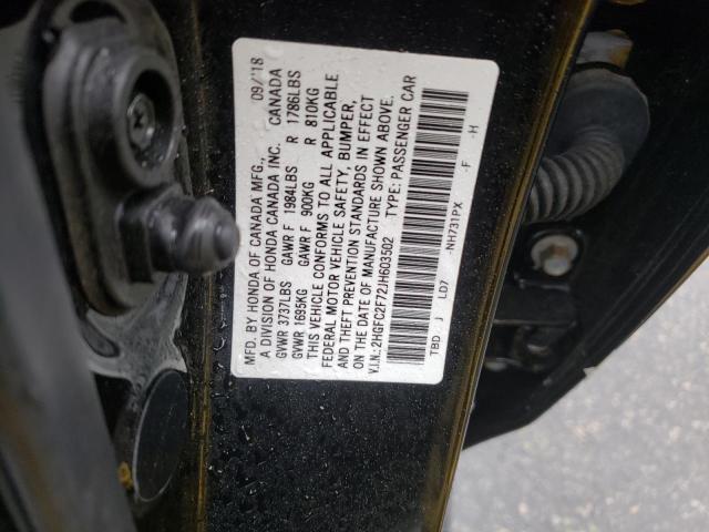 Photo 10 from auction – 2018 HONDA CIVIC EX with VIN 2HGFC2F72JH603502