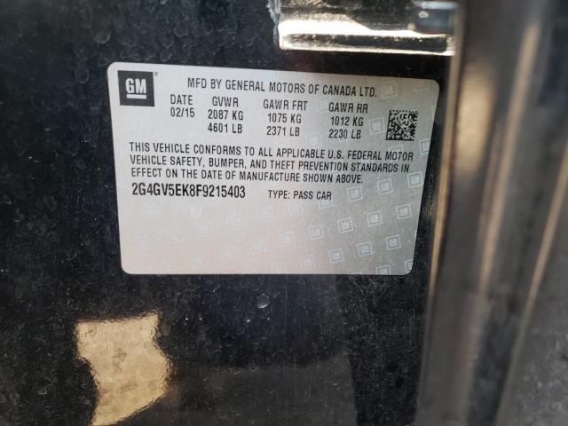Photo 10 from auction – 2015 BUICK REGAL with VIN 2G4GV5EK8F9215403
