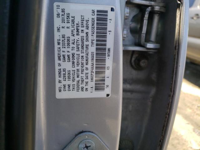 Photo 10 from auction – 2010 HONDA ACCORD LXP with VIN 1HGCP2F44AA194401