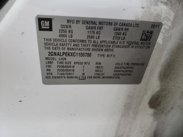 Photo 10 from auction – 2012 CHEVROLET EQUINOX LT with VIN 2GNALPEKXC1156786