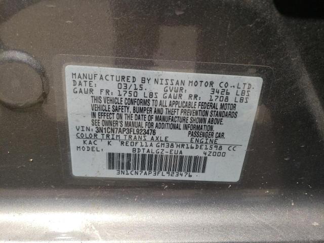 Photo 10 from auction – 2015 NISSAN VERSA S with VIN 3N1CN7AP3FL923476