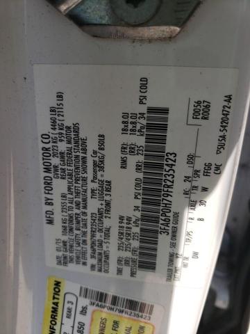 Photo 10 from auction – 2015 FORD FUSION SE with VIN 3FA6P0H79FR235423