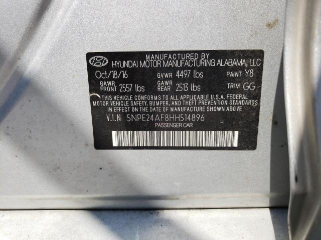 Photo 10 from auction – 2017 HYUNDAI SONATA SE with VIN 5NPE24AF8HH514896
