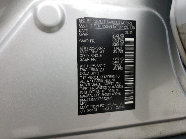 Photo 10 from auction – 2015 NISSAN ROGUE S with VIN KNMAT2MV9FP542873