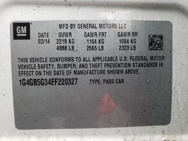 Photo 10 from auction – 2014 BUICK LACROSSE with VIN 1G4GB5G34EF220327