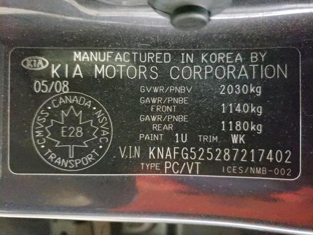 Photo 10 from auction – 2008 KIA RONDO BASE with VIN KNAFG525287217402
