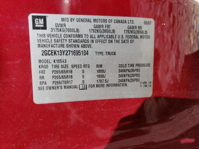 Photo 10 from auction – 2007 CHEVROLET SILVERADO with VIN 2GCEK13Y271695104