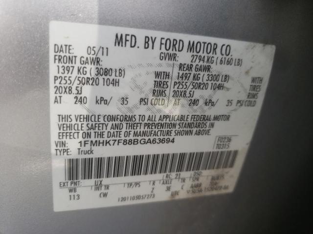 Photo 10 from auction – 2011 FORD EXPLORER L with VIN 1FMHK7F88BGA63694